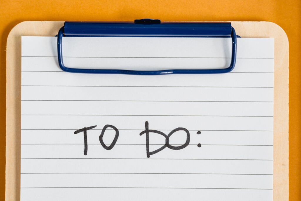 To-do list on clipboard symbolizing daily priorities and time management