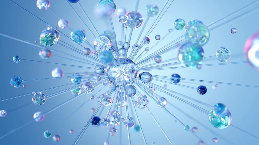 Abstract visualization of neural connections and brain neurons