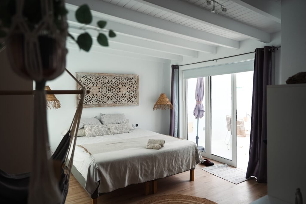 Calm, well-organized bedroom for healthy sleep and better aging